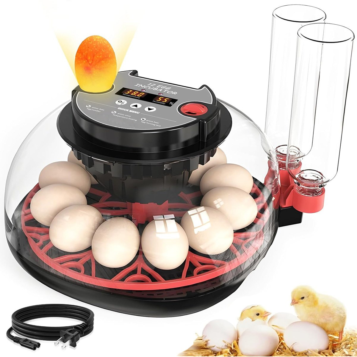 Poultry Incubator - 12개 계란 부화기 자동 회전 디지털