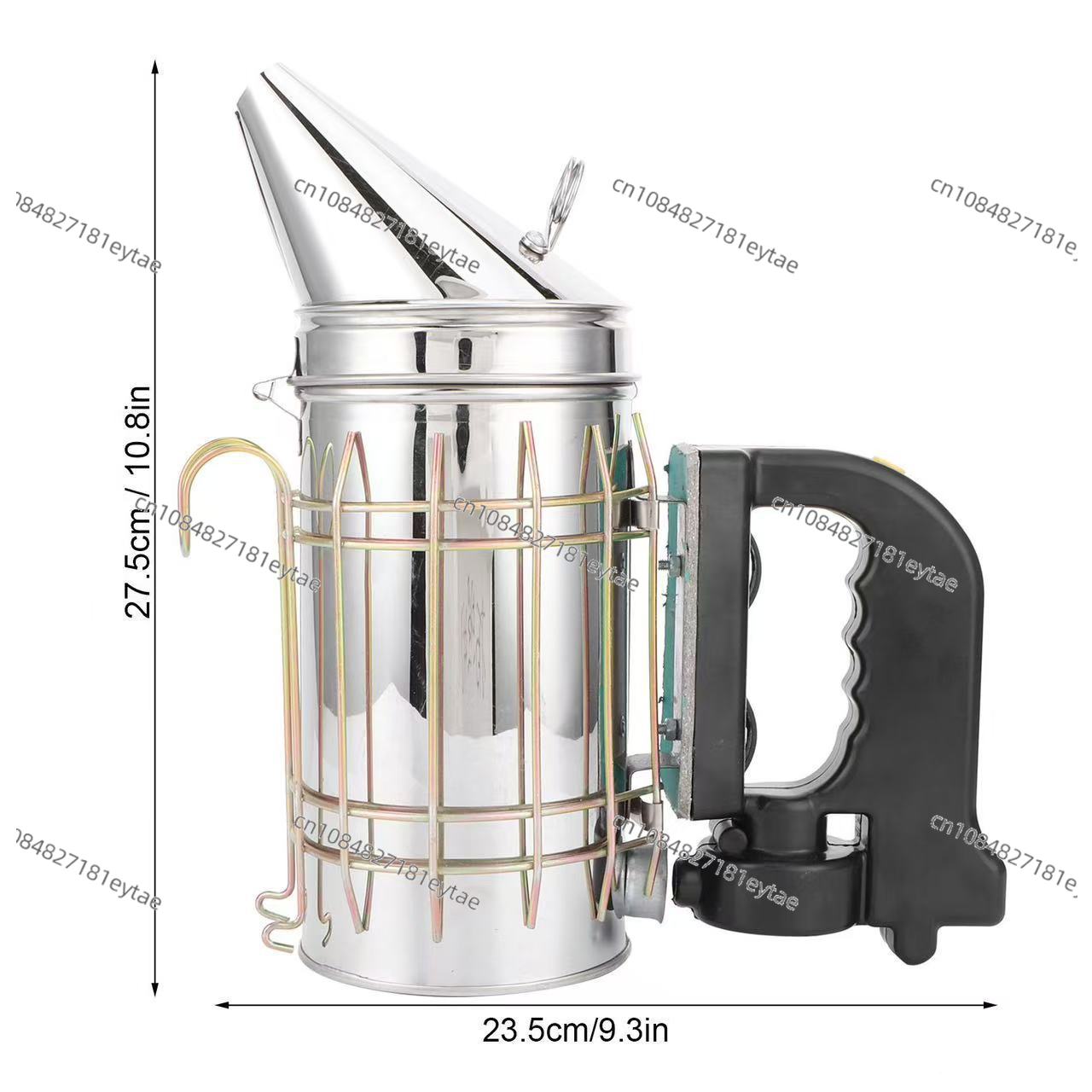 Bee Smoker Tool - 스테인리스 스틸 전기식 벌 훈연기(검정색 손잡이,