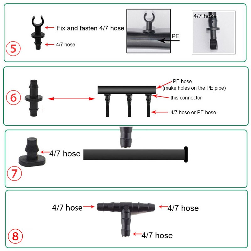 50개 정원용 점적 관개 연결 부품 4/7mm 호스 바 - Irrigation Drip Tape 리뷰 및 가격